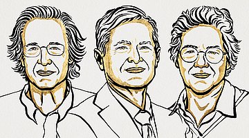 Nobelpreisträger für den Nobelpreis in Physik 2023 - Pierre Agostini, Ferenc Krausz und Anne L'Huillier